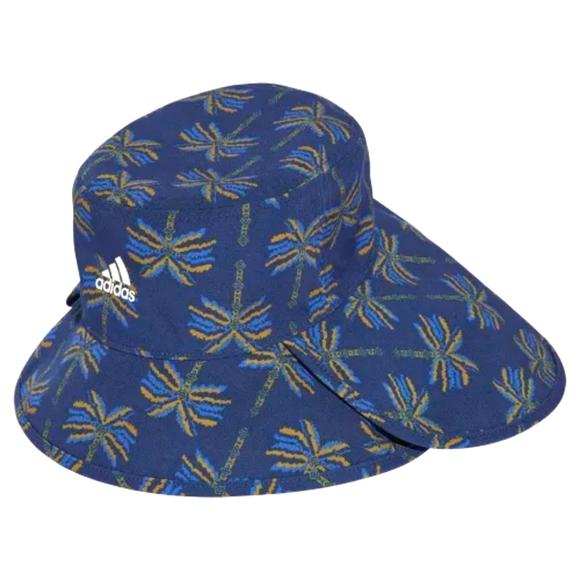 Adidas x Farm Rio recycled tropical blue plam tree tie bucket hat one size - Picture 1 of 4